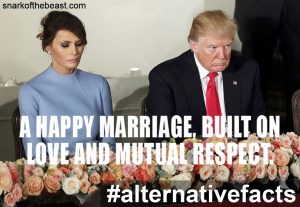 Happy Marriage Between Melania and Donald Trump, with their marriage built on love and mutual respect. Inauguration dinner, January, 2017